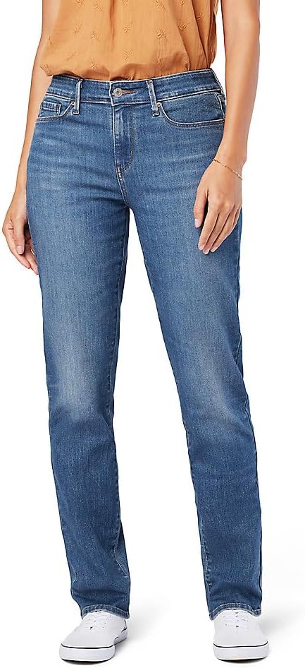 Levi Strauss Signature Gold Women’s 03 Essential Mid-Rise Straight Jeans (Also Available in Plus)