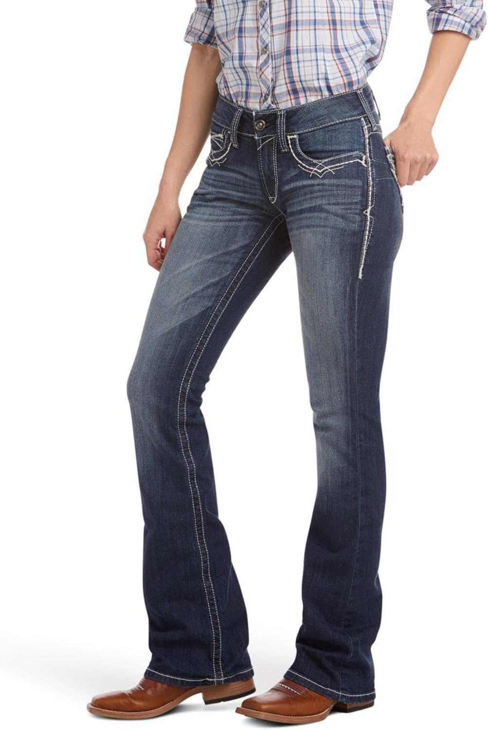 Ariat Women’s R.E.A.L. Mid Rise Stretch Entwined Boot Cut Jean