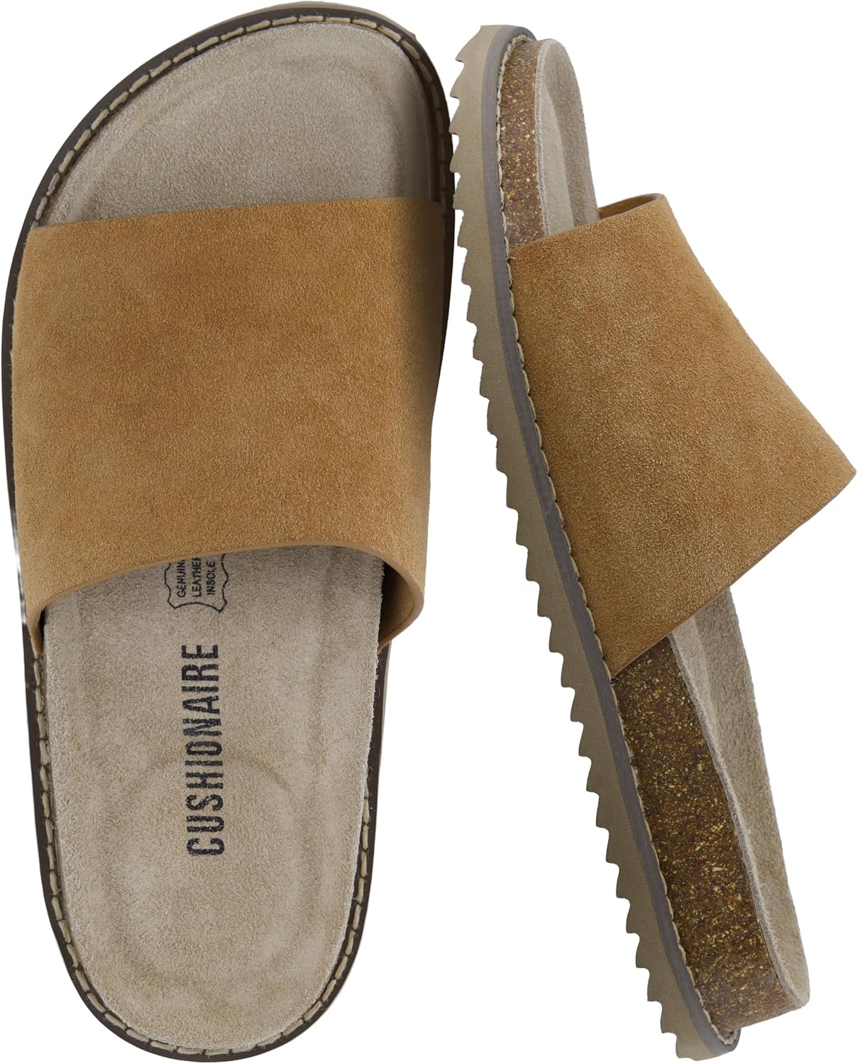 CUSHIONAIRE Women’s Ritual Suede Arch Support Slide Sandals