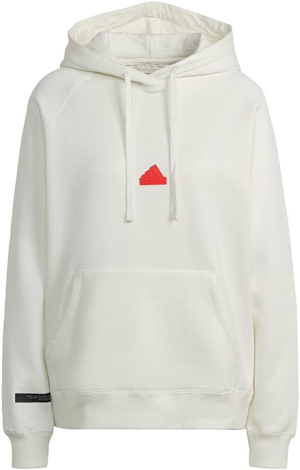 adidas Oversized Hooded Sweatshirt Women’s, White, Size M