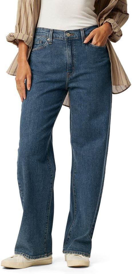 Levi Strauss Signature Gold Women’s Heritage Original Wide Leg Jeans Mid-Rise Stretch Denim Curvy (Available in Plus)