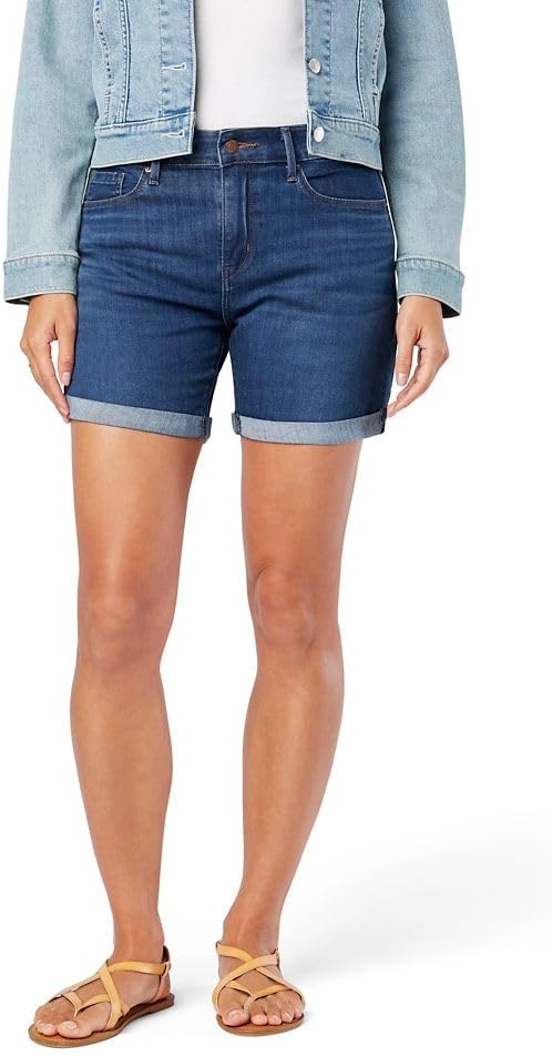 Levi Strauss Signature Gold Women’s Mid Rise 5″ Shorts Stretch Denim (Available in Plus)