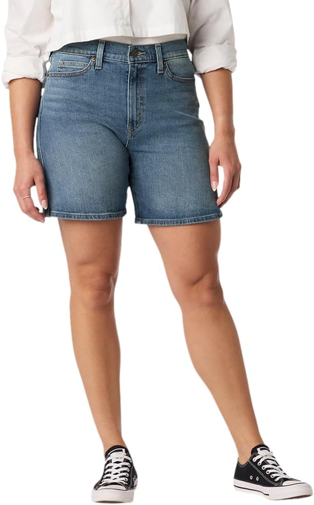 Levi Strauss Signature Gold Women’s Heritage Relaxed Mid-Thigh Shorts Mid Rise Stretch Denim (Available in Plus)