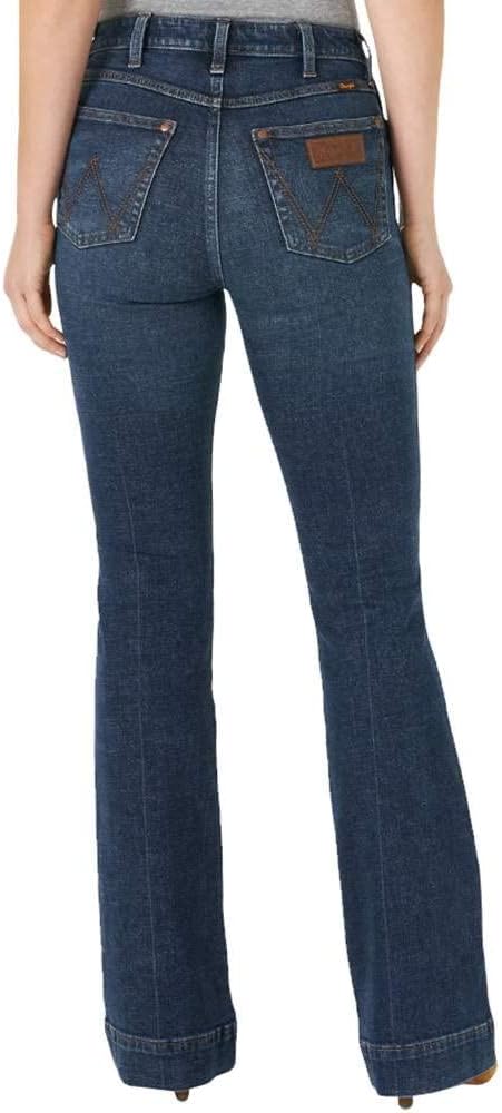 Wrangler Women’s Retro High Rise Bailey Bootcut Dark Wash Trouser Jeans Sara