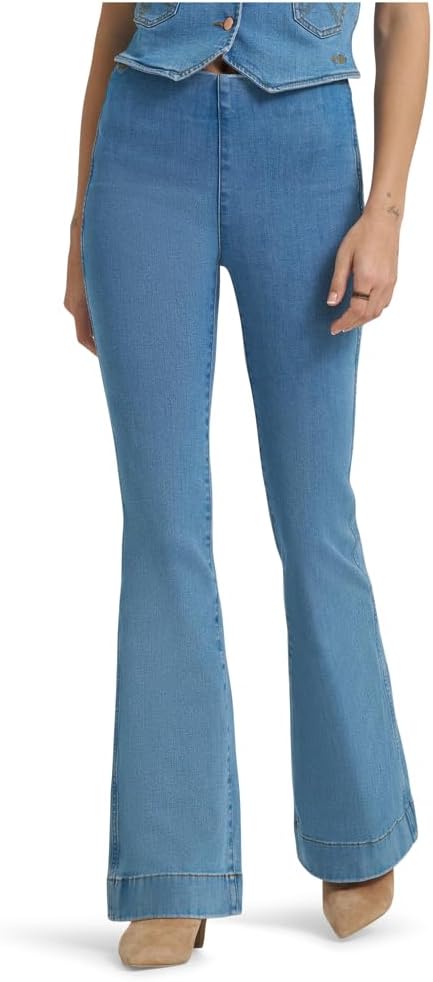 Wrangler X Lainey Wilson Women’s Pull On Flare Jean in Blue 112375596