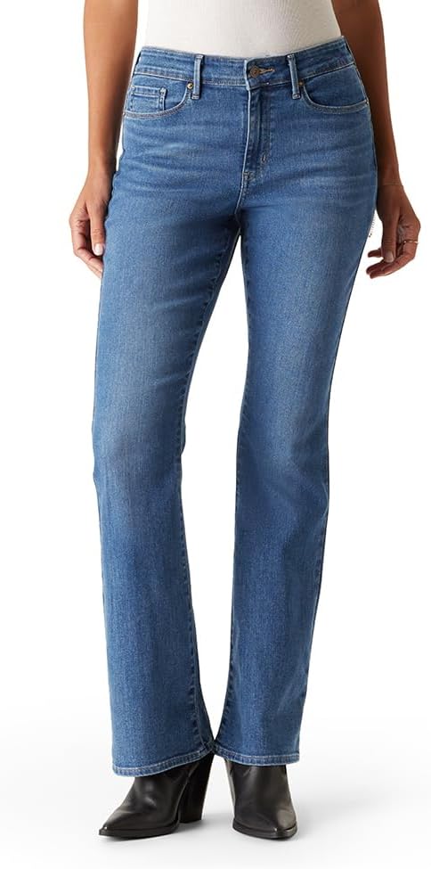 Levi Strauss Signature Gold Women’s 03 Essentials Mid-Rise Bootcut Jeans Stretch Denim, (Also Available in Plus)