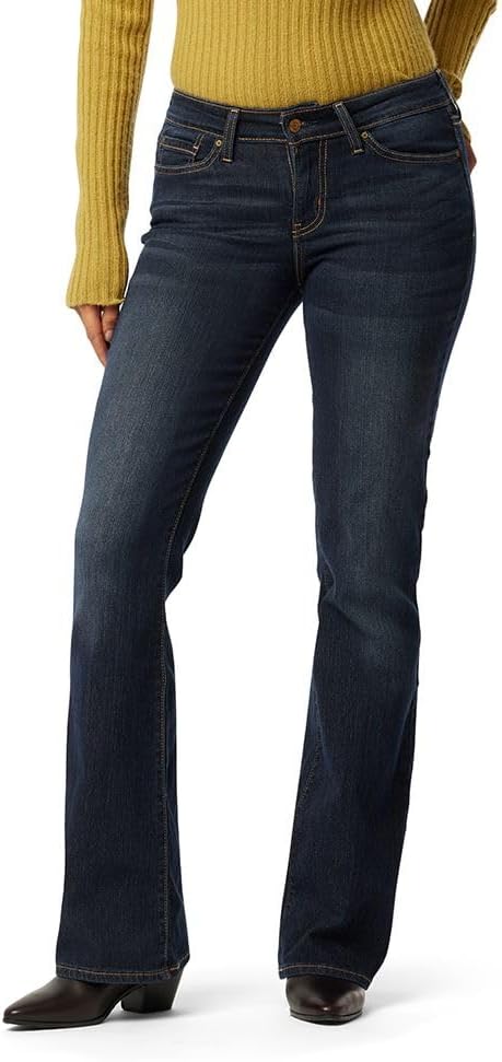 Levi Strauss Signature Gold Women’s 03 Essentials Mid-Rise Bootcut Jeans Stretch Denim, (Also Available in Plus)