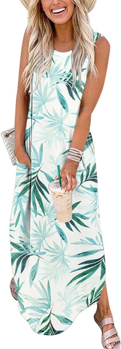 ANRABESS Women Summer Maxi Dress Beach Vacation Sundress Sleeveless Casual Loose Shirt Dresses 2026 Travel Outfits