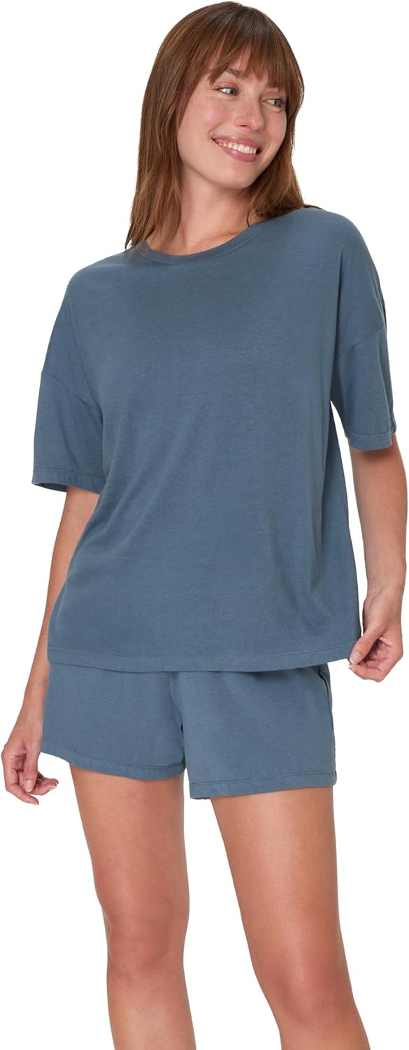 Hanes Women’s Pajamas Set, Comfywear Pajamas for Women Set, Originals SupertSoft Loungewear, T-Shirt & Sleep Shorts