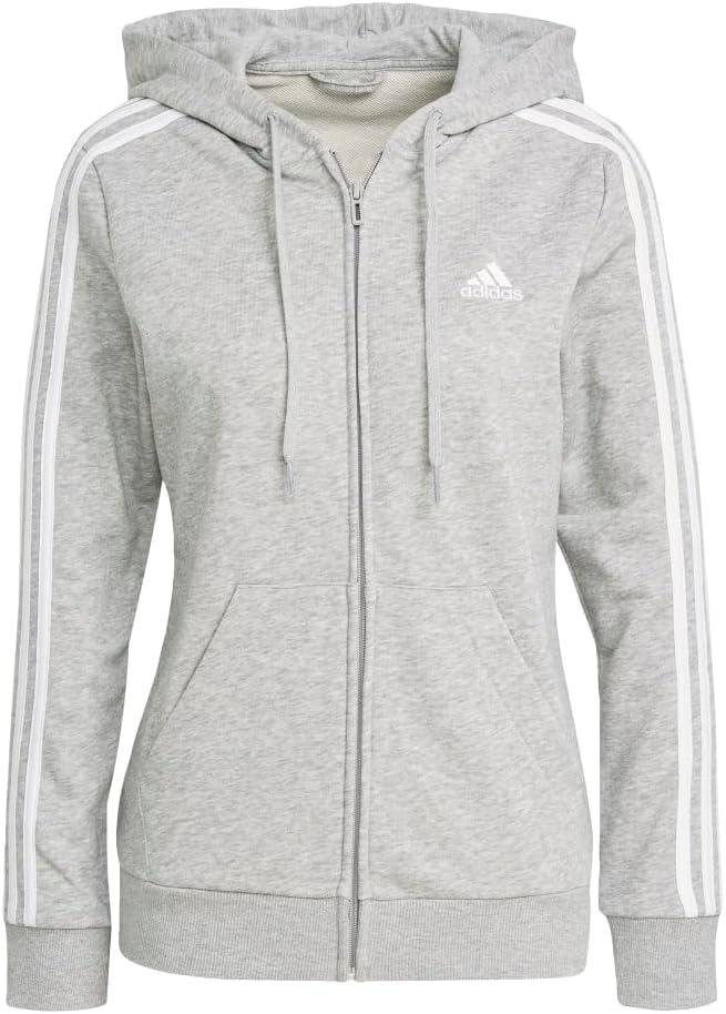 adidas Women’s Essentials French Terry 3-stripes Full Zip Hoodie