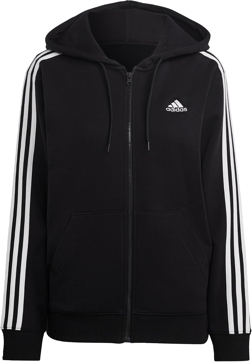 adidas Women’s Essentials 3-stripes French Terry Regular Full-zip Hoodie