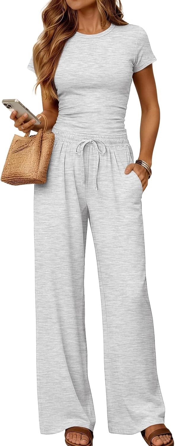LILLUSORY Sweat Sets for Women Airport Travel Two Piece Matching Lounge Set Sweatsuit Outfit