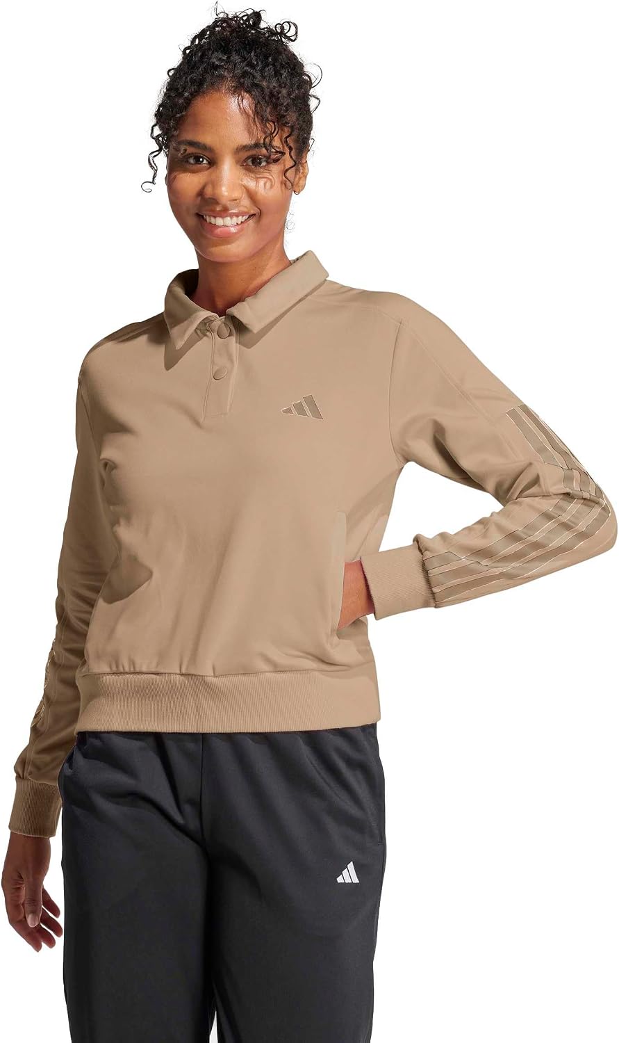 adidas Women’s Iconic 3-stripes Snap Track Top