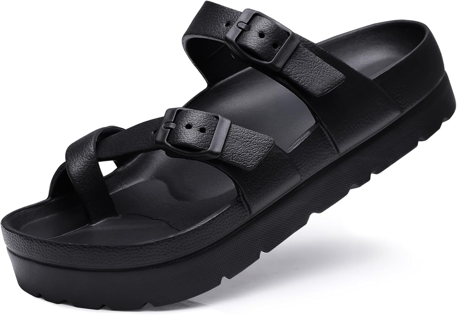 Goosecret Women’s Platform Sandals with Arch Support Comfortable Foam Slides Summer Beach Sandals with Adjustable Buckle