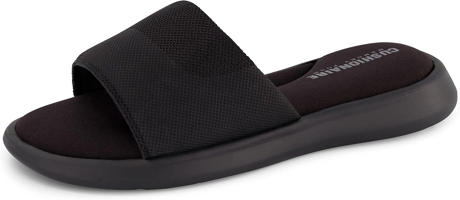 CUSHIONAIRE Women’s Eva Memory Foam slide Sandal with +Comfort