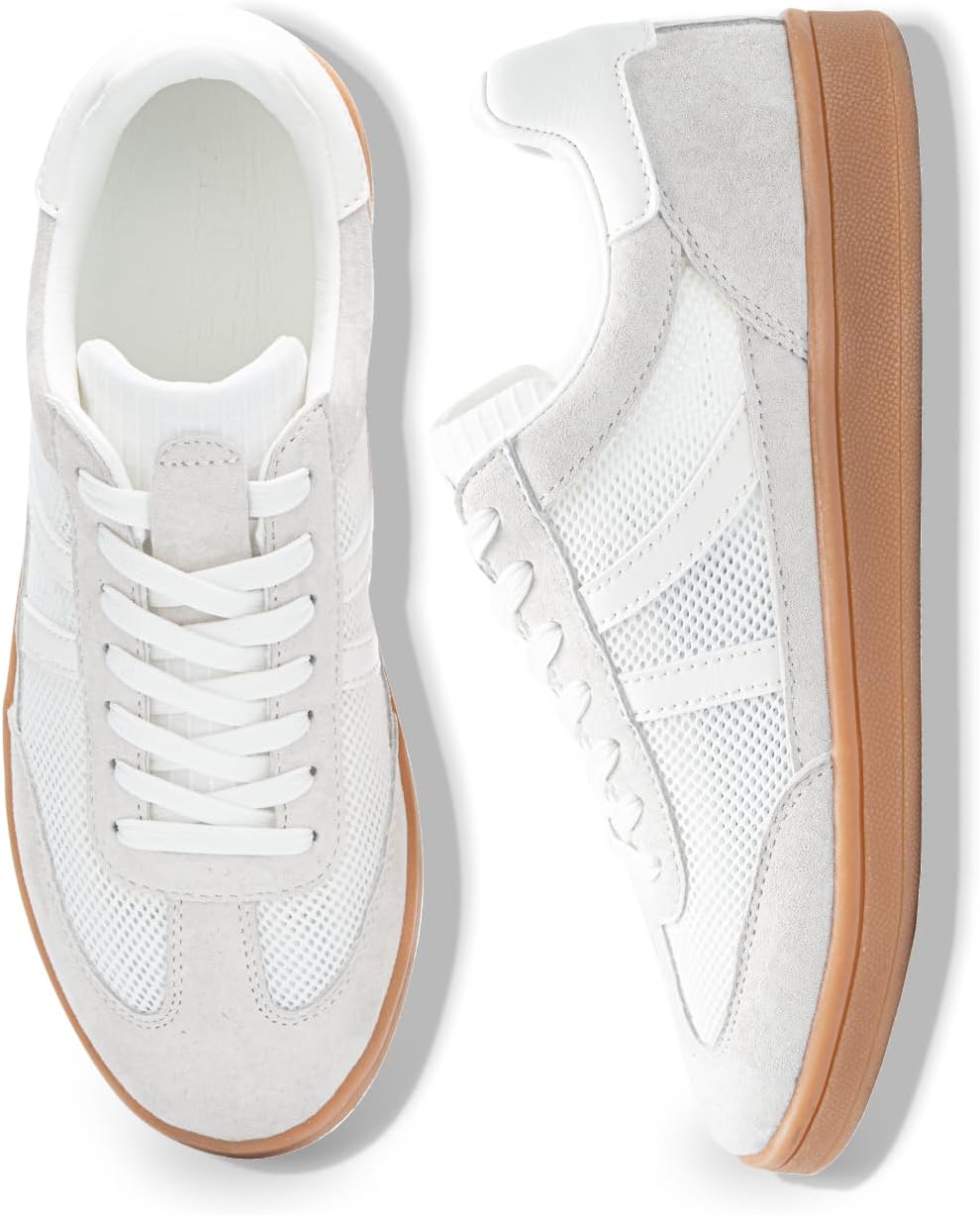 Rosella Carlie Womens Sneakers – Women’s Fashion Sneakers with Removable Insole – Stylish and Lightweight Spring Shoes for Women Casual Non-Slip Lace-Up Walking Footwear