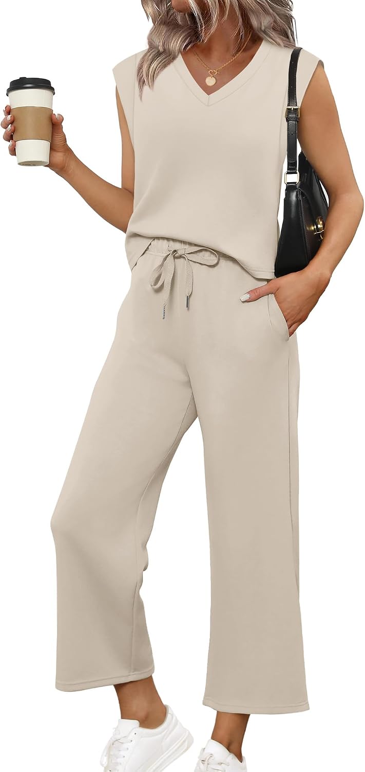 SAMPEEL Two Piece Sets for Women Summer Vacation Travel Outfits Business Casual Outfits Matching Sets Women Clothing