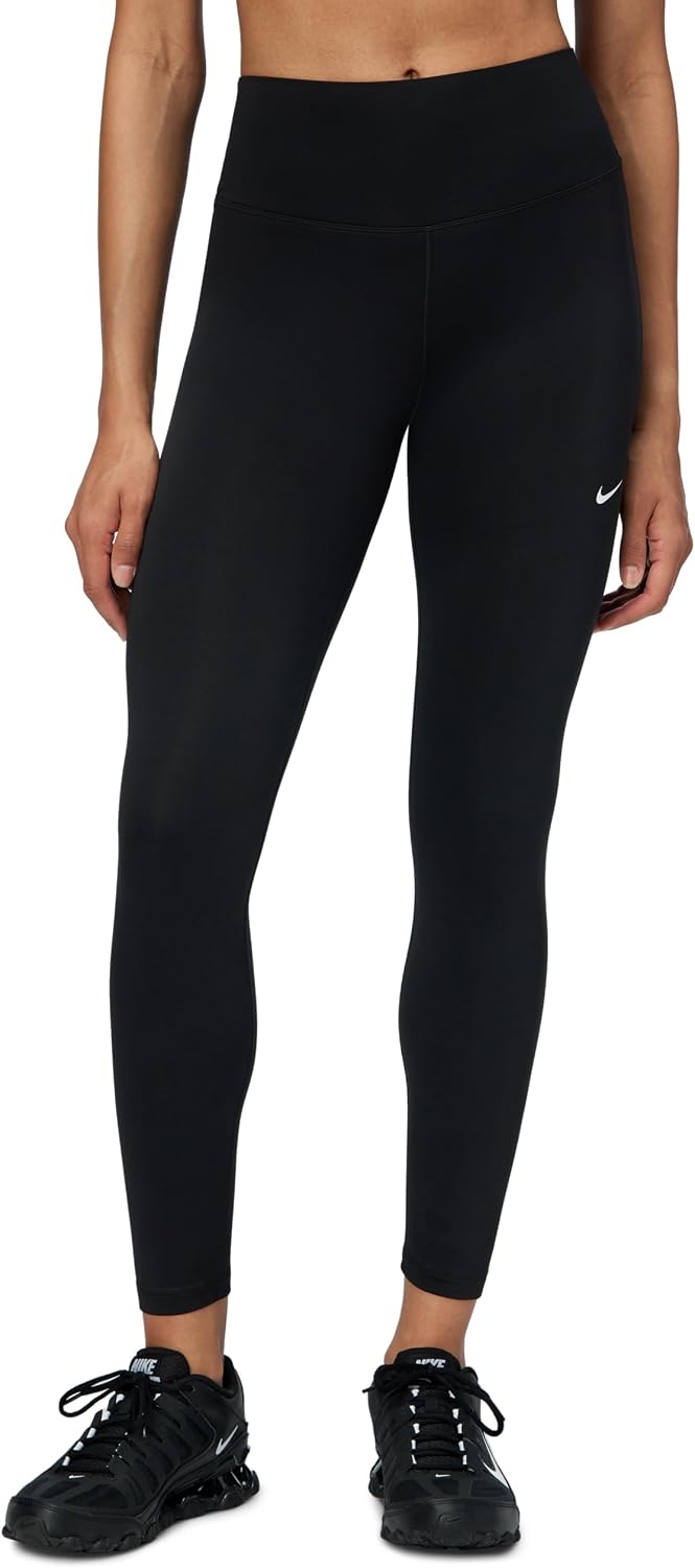 Nike Women’s One Therma-FIT High-Waisted Full-Length Leggings, Black/White, Medium