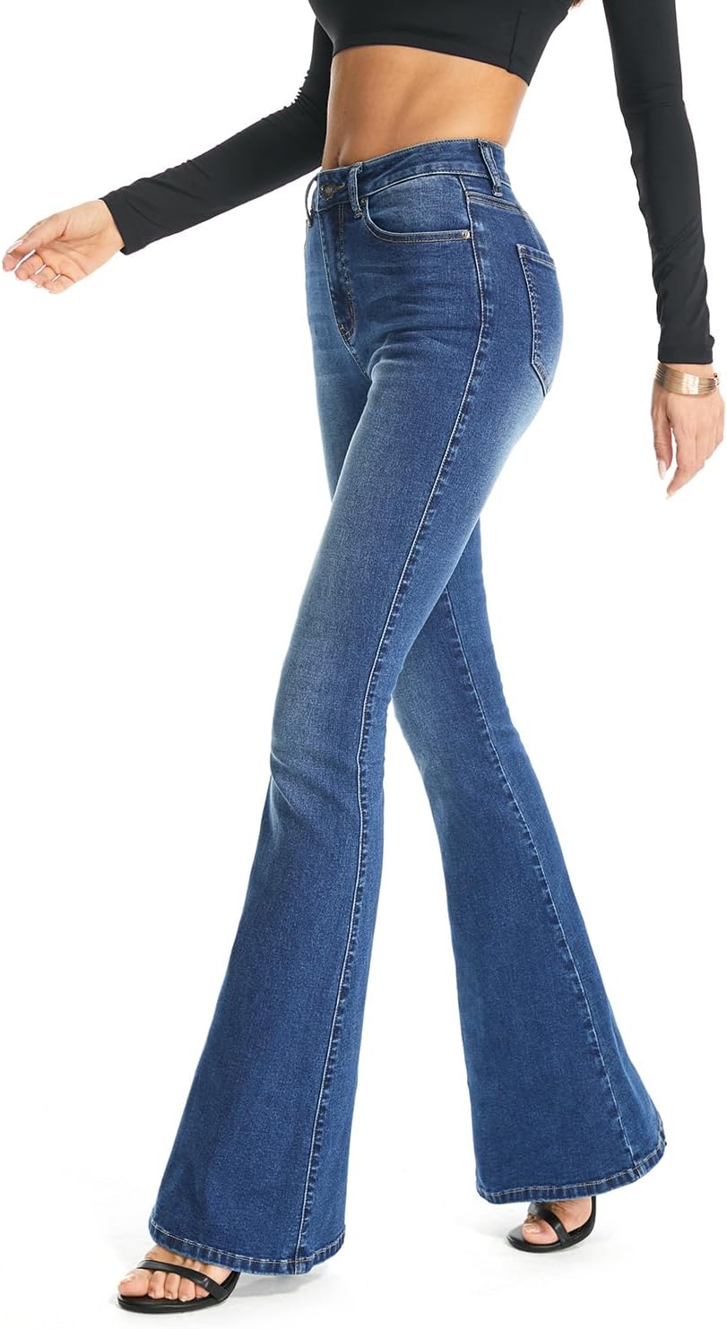 FLYING BANANA Women’s Totally Shaping Curvy Stretchy Bootcut Flare Denim Jeans