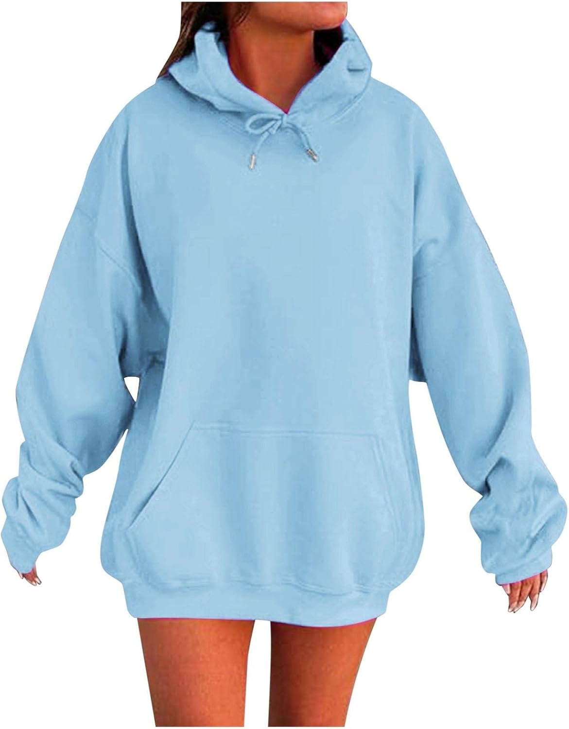 JiXiang Lightweight Hoodies for Women Oversized Winter Cute Sweatshirts Pullover 2026 Fashion Tops Trendy Fall Winter Clothes