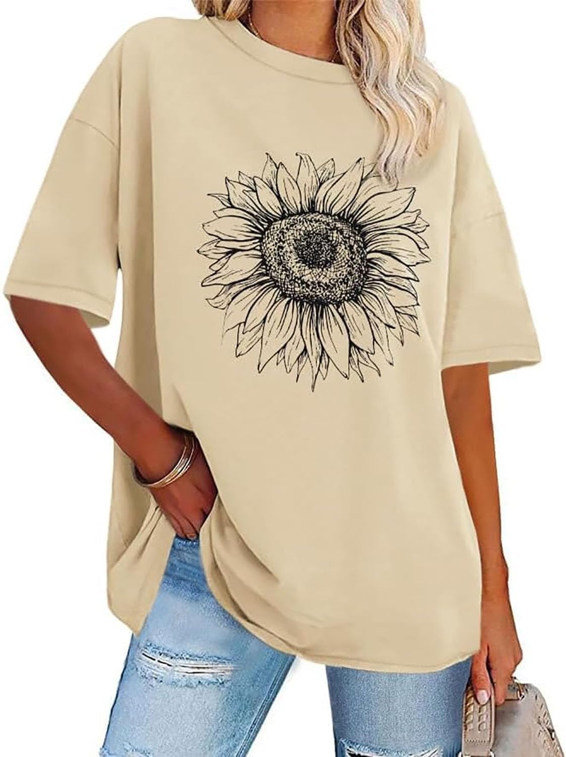 Womens Oversized Tshirt Graphic Tees Crew Neck Summer Short Sleeve Loose Fit Tops 2026