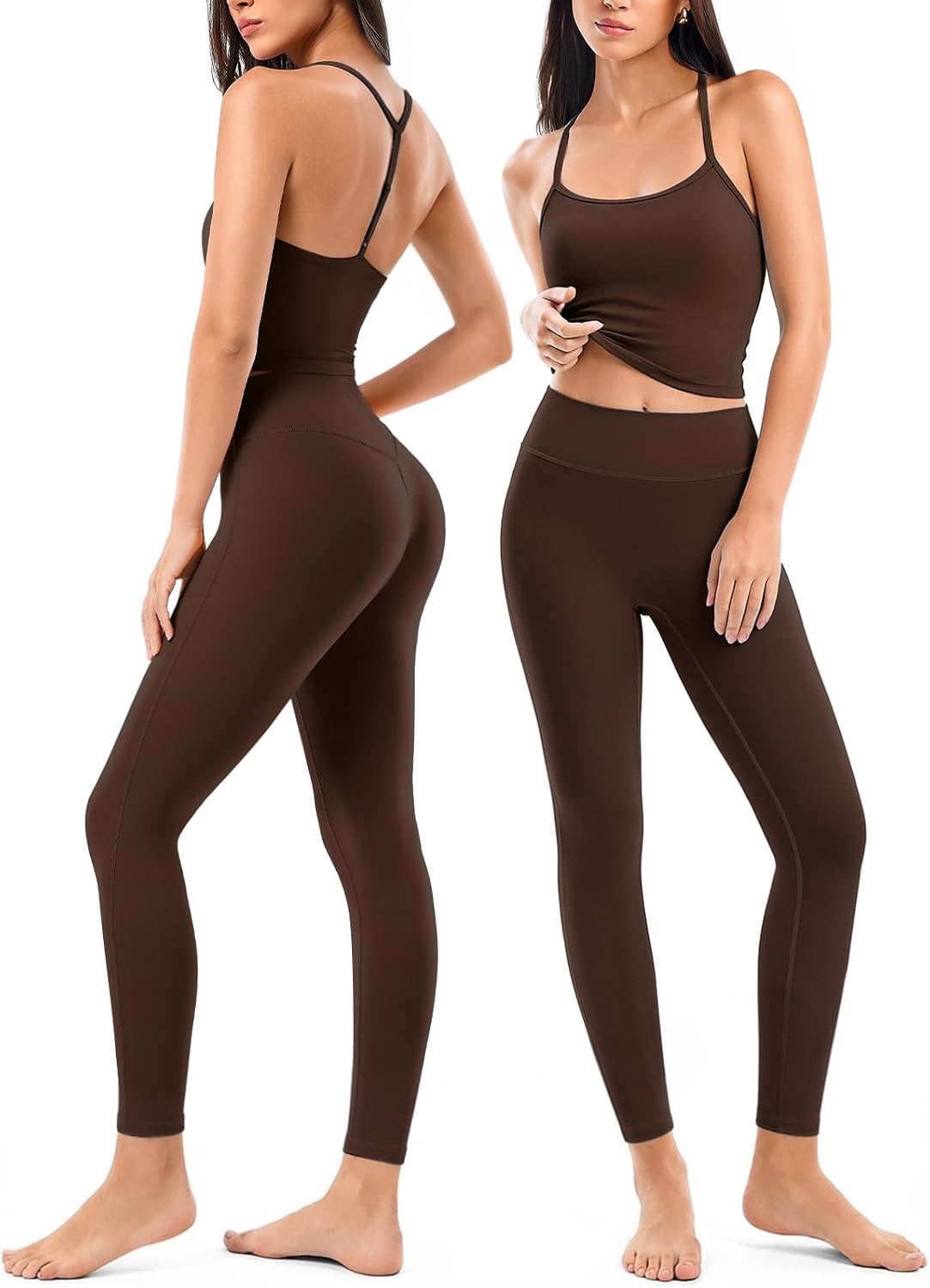 Matching Workout Sets for Women,Breathable Sport Bras & Seamless Leggings,2 Piece ActiveWear Outfits for Pilates/Gym/Athletic