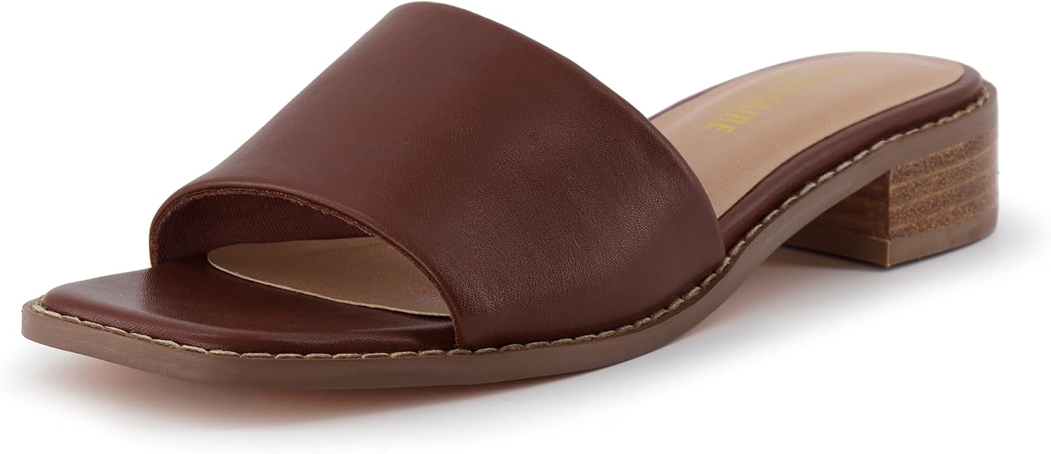 CUSHIONAIRE Women’s Sage low block heel slide sandal +Memory Foam and Wide Widths Available