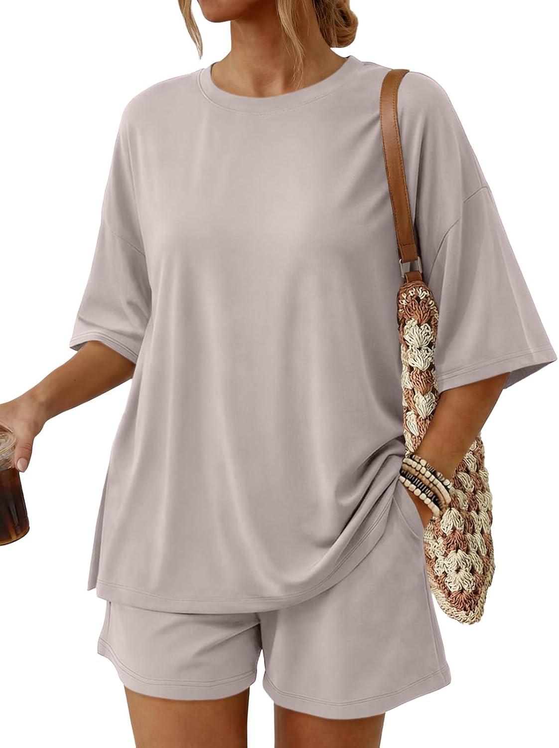 Trendy Queen 2 Piece Summer Set Oversized Top & Loose Fit Shorts with Pockets