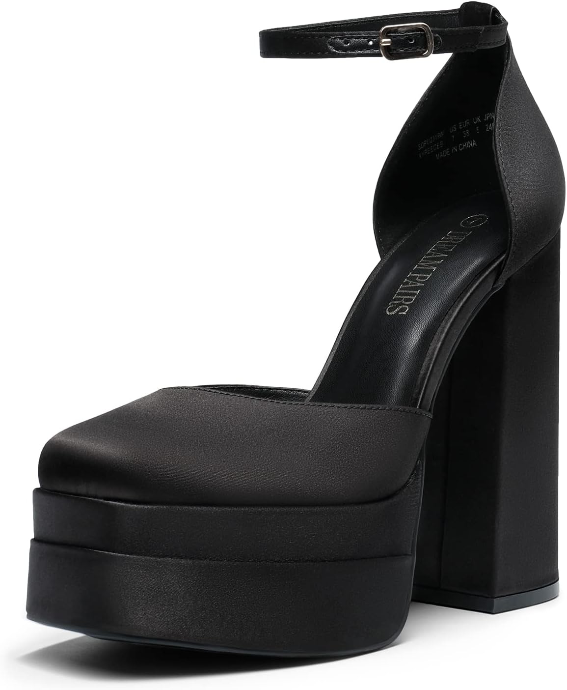 DREAM PAIRS Women’s High Chunky Platform Closed Toe Block Heels Square Toe Ankle Strap Dress Wedding Party Pumps Shoes Aurelia