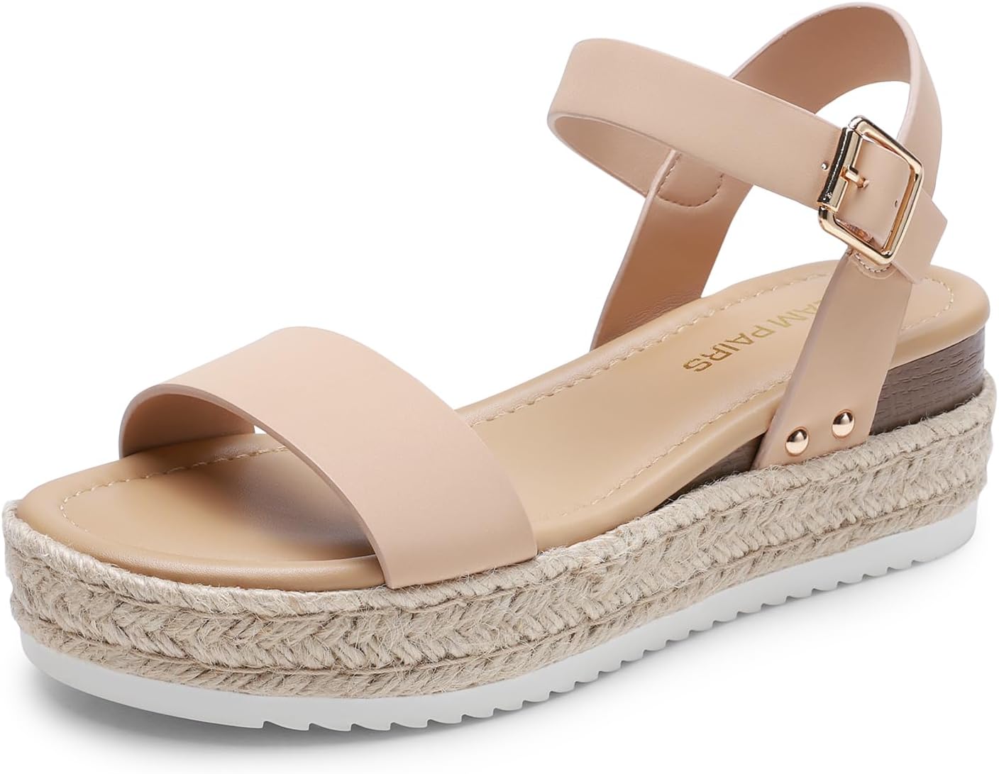 DREAM PAIRS Women’s Platform Espadrilles Wedge Sandals, Comfortable Open Toe One Band Sandals for Women Dressy Casual Summer