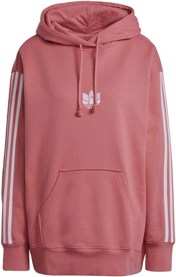 adidas 3-D Trefoil Oversized Hoodie Hazy Rose LG