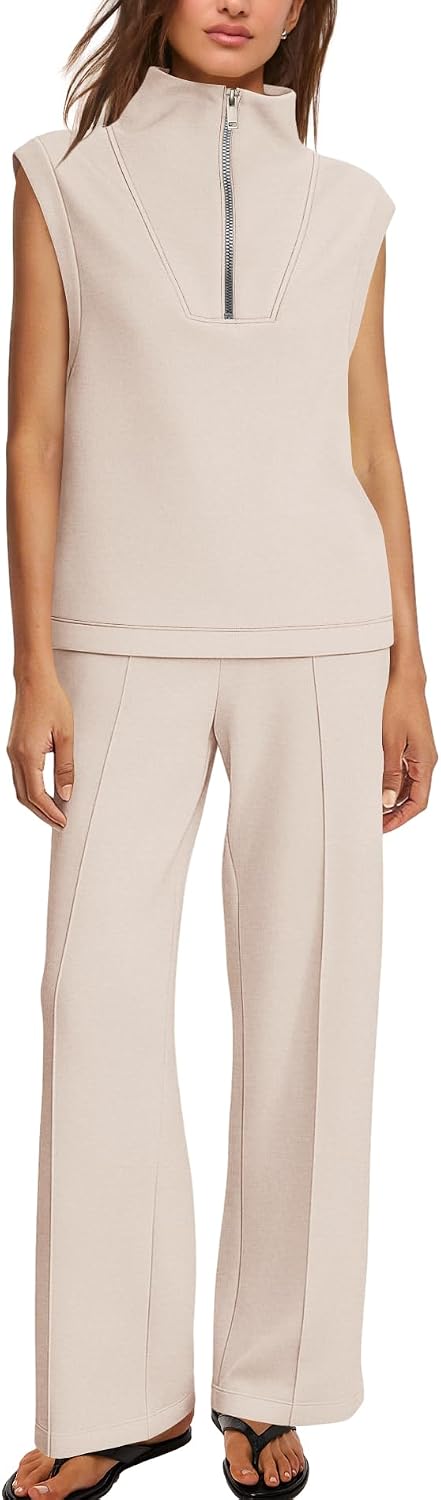 SENSERISE Womens Lounge Sets Sweatsuits 2 Piece Outfits Summer Matching Sweat Sets Airport Travel Outfit Tracksuit
