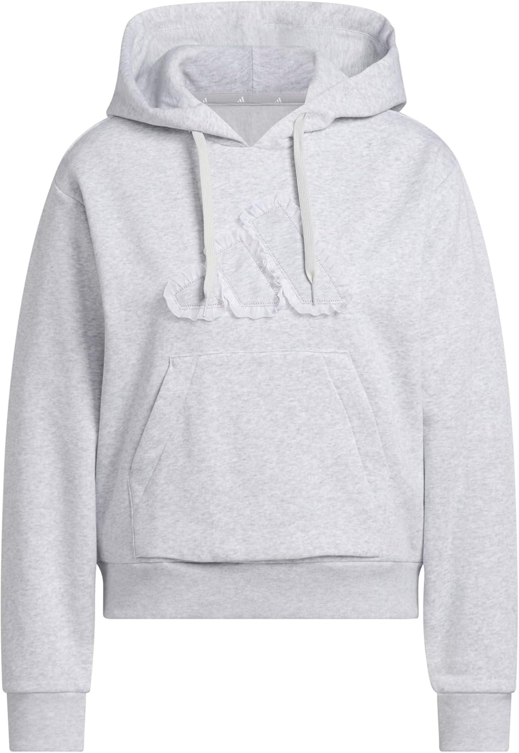 adidas Women’s Seasonal Essentials Ruffled Big Logo Graphic Hoodie