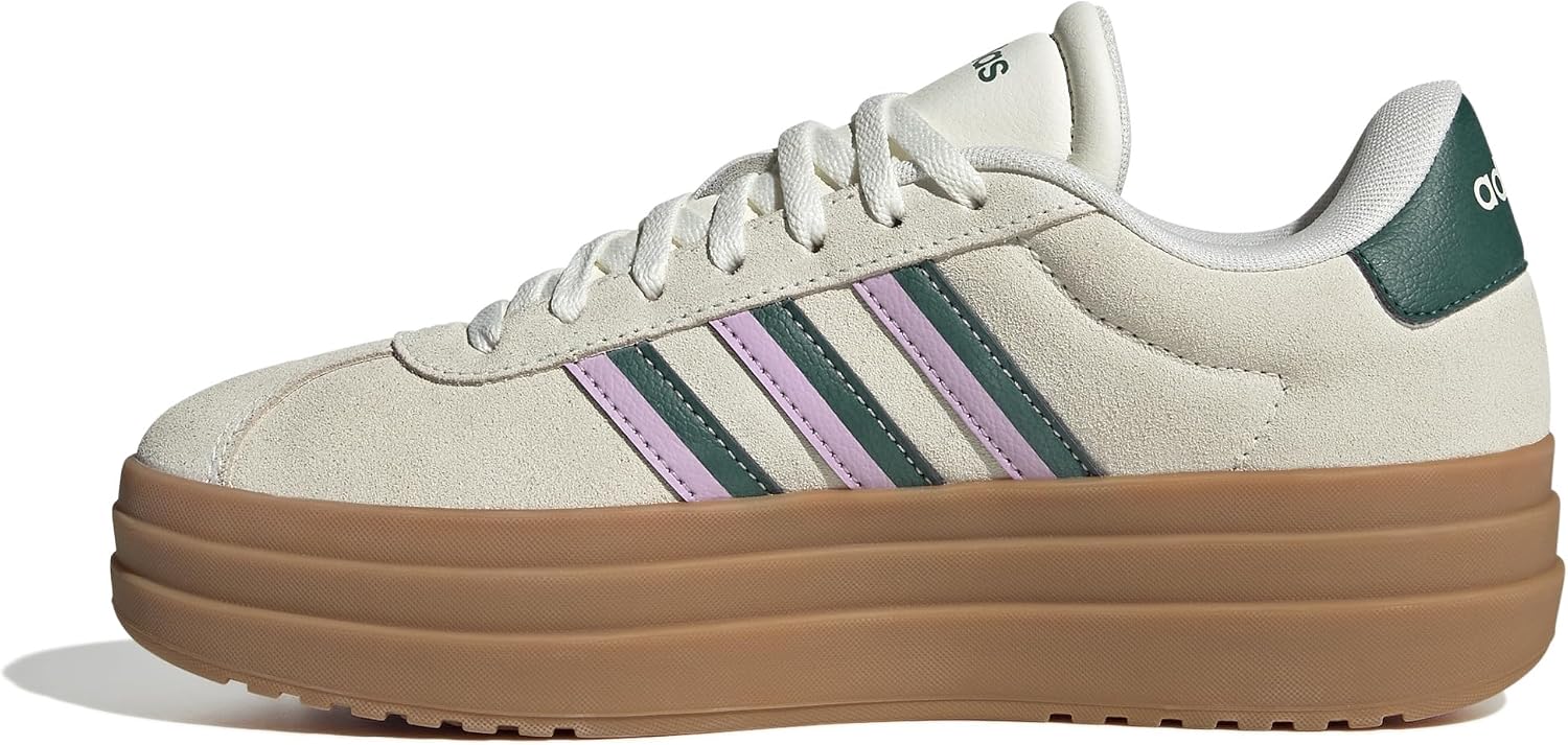 adidas Womens Vl Court Bold Lace Up Sneakers Shoes Casual – Pink