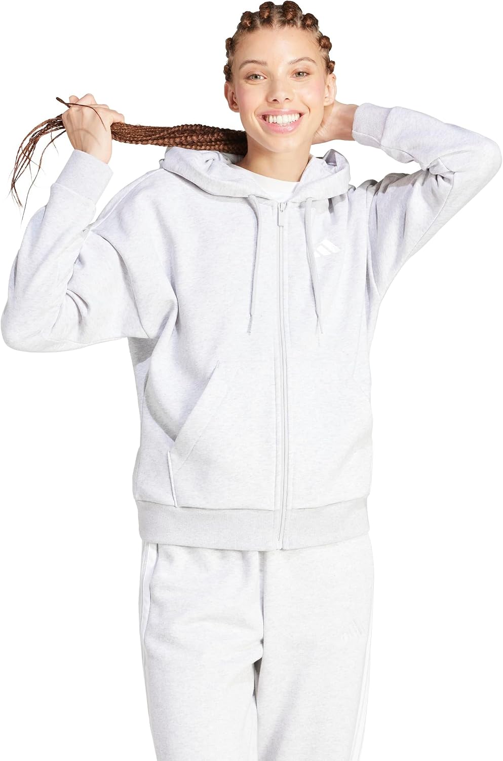 adidas Essentials 3-Stripes Fleece Full Zip Hoodie