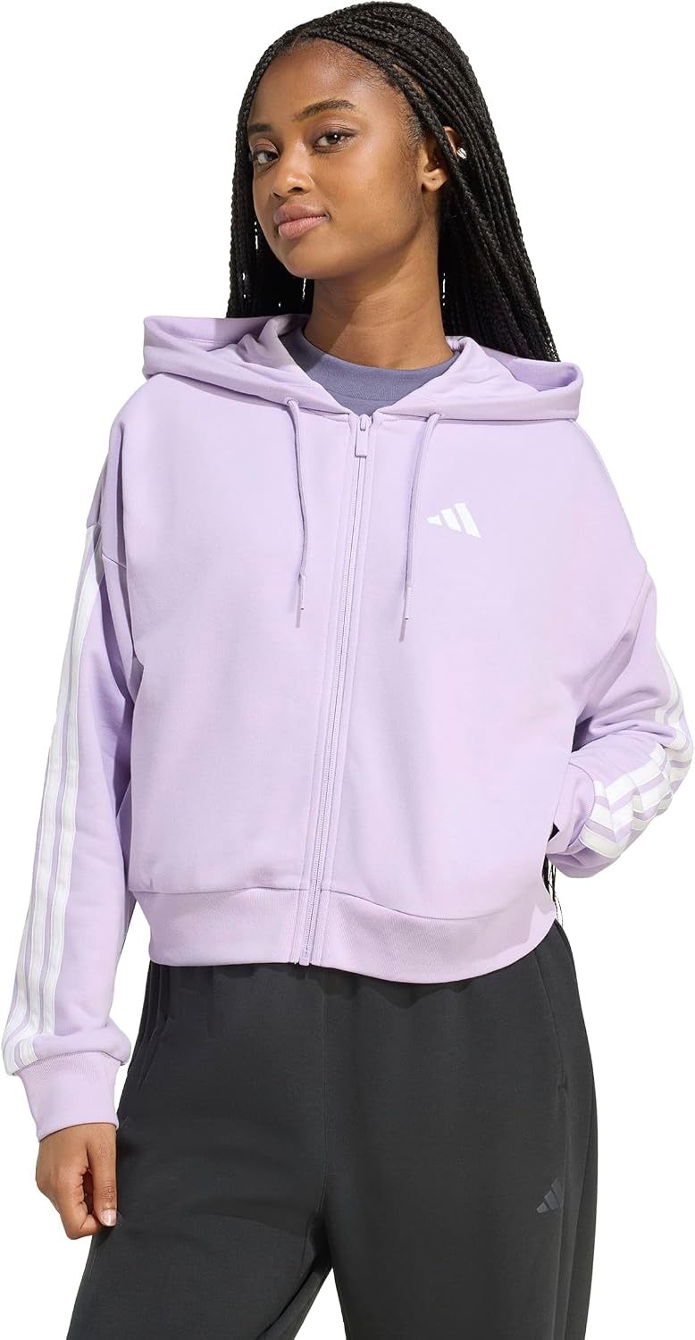 adidas Women’s Essentials 3-stripes French Terry Full-zip Hoodie