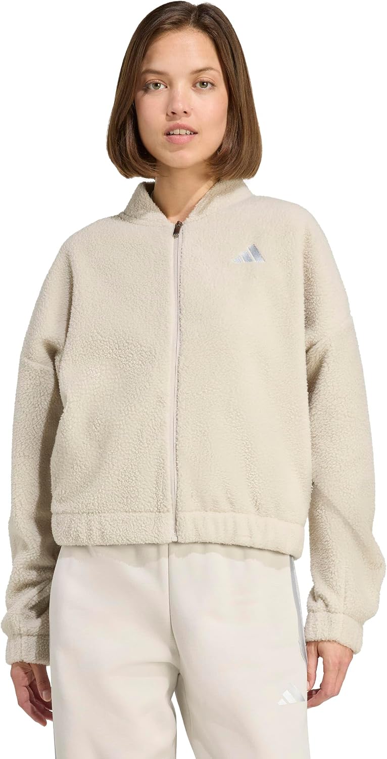 adidas Women’s Holiday High Pile Fleece Full-zip Track Top