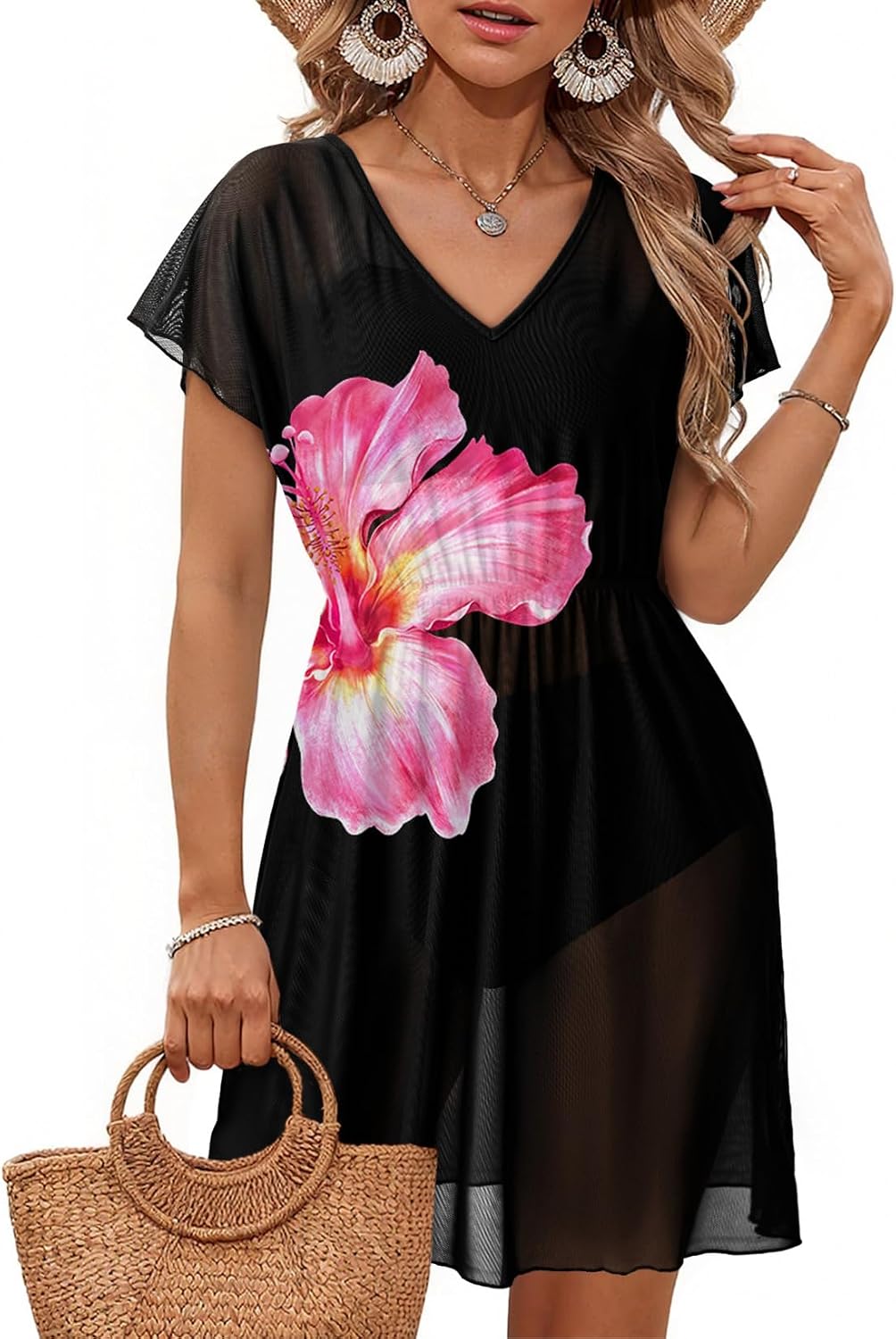 Dokotoo Women Swimsuit Swim Cover Up 2026 Summer Bathing Suit Swimwear Sheer Beach Vacation Outfits