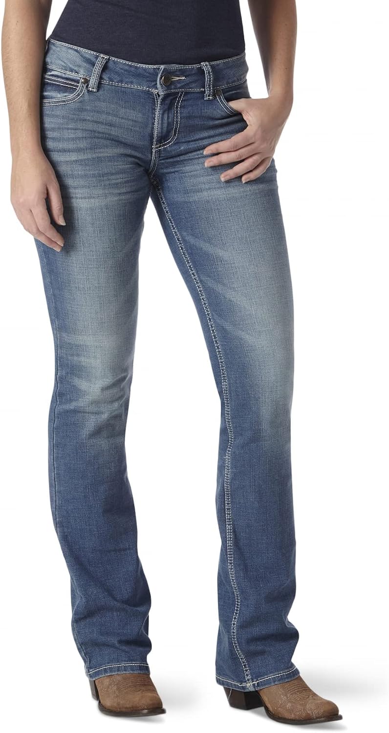 Wrangler Women’s Retro Mae Mid Rise Stretch Boot Cut Jean