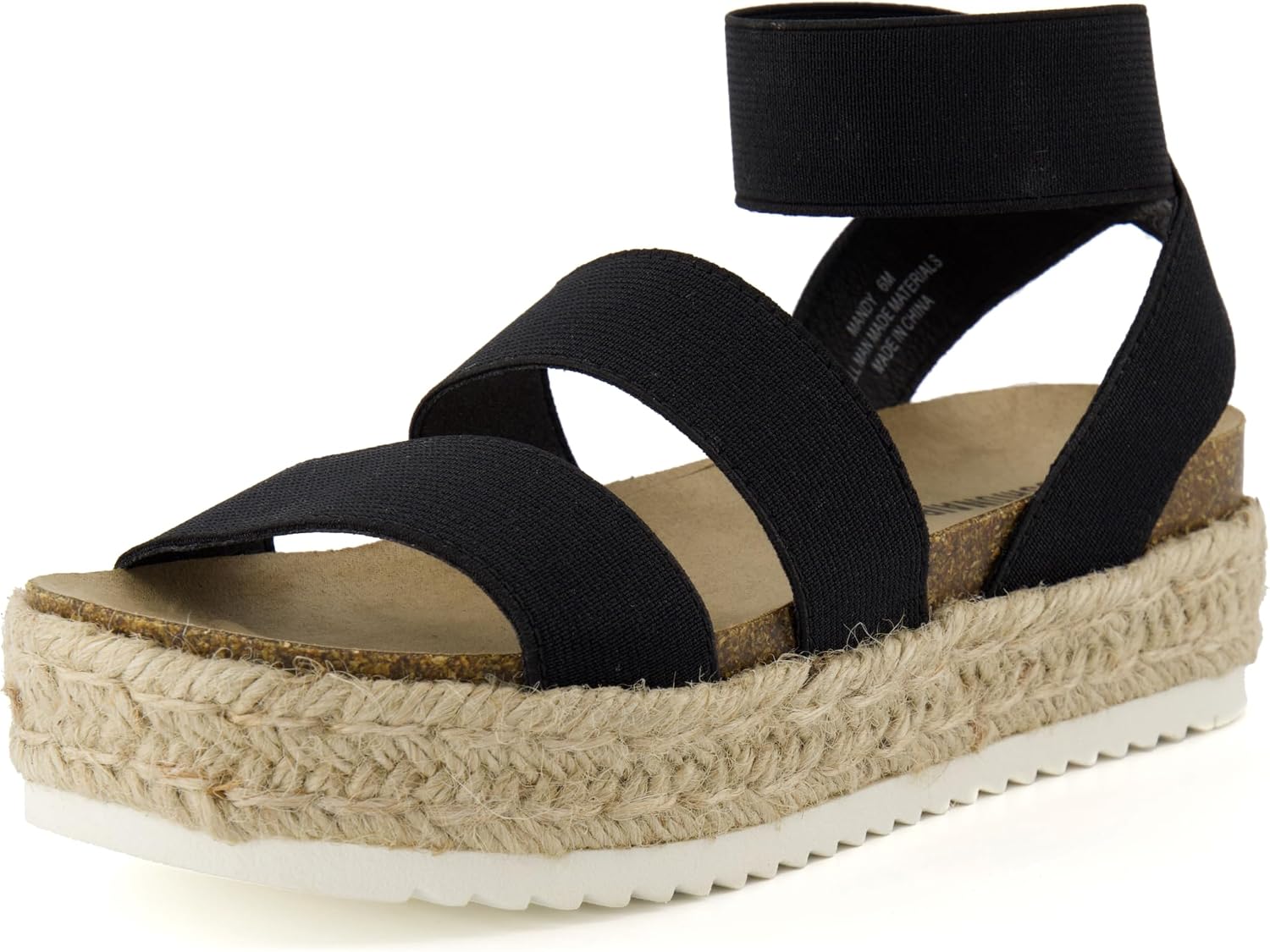 CUSHIONAIRE Mandy Strappy Espadrille Platform Sandals for Women with Low Wedge Heel