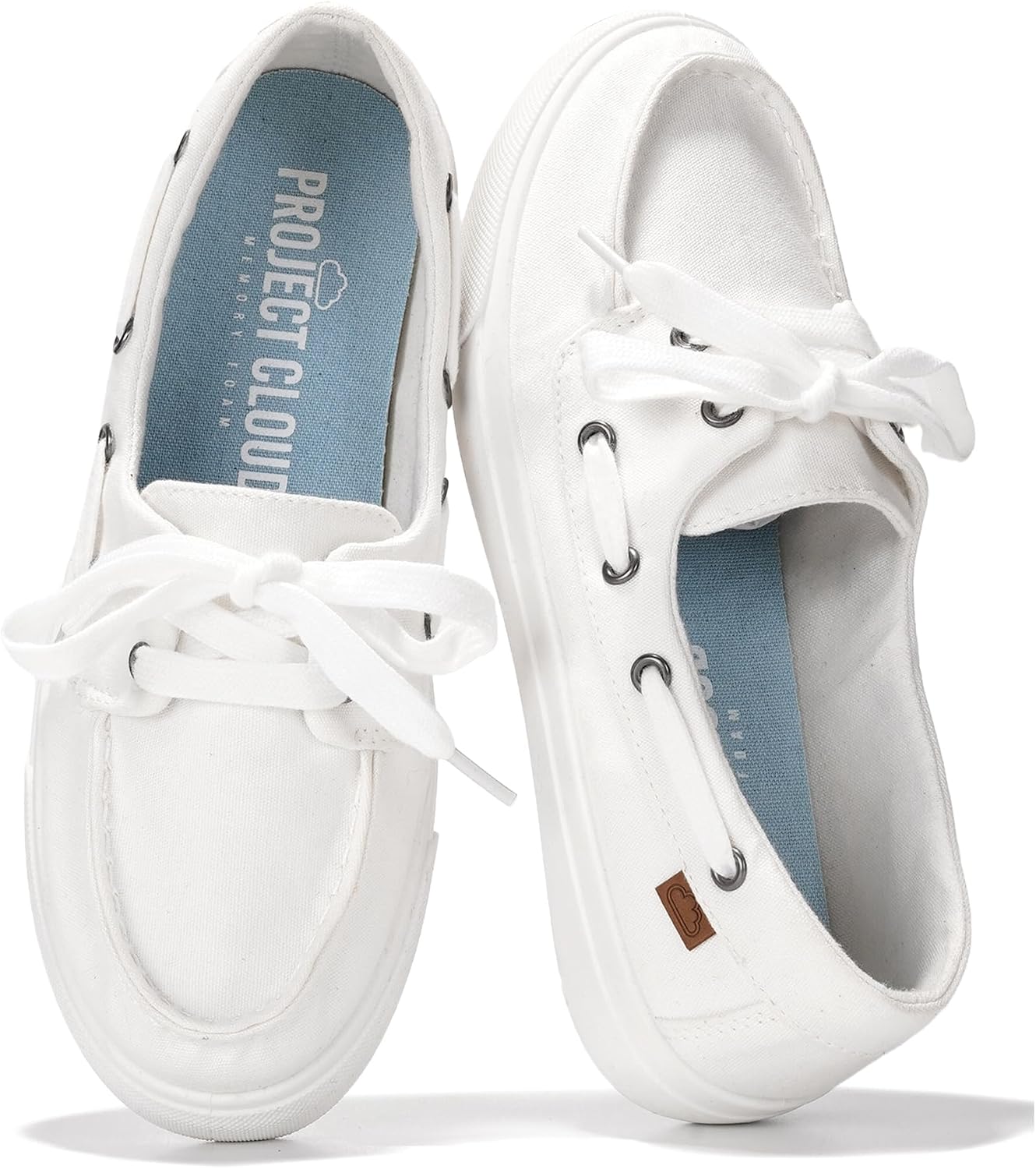 Project Cloud Canvas Sneakers for Women – Memory Foam Slip On Shoes Women Footwear – Lightweight and Non Slip Fashion Sneakers (Seasalt)