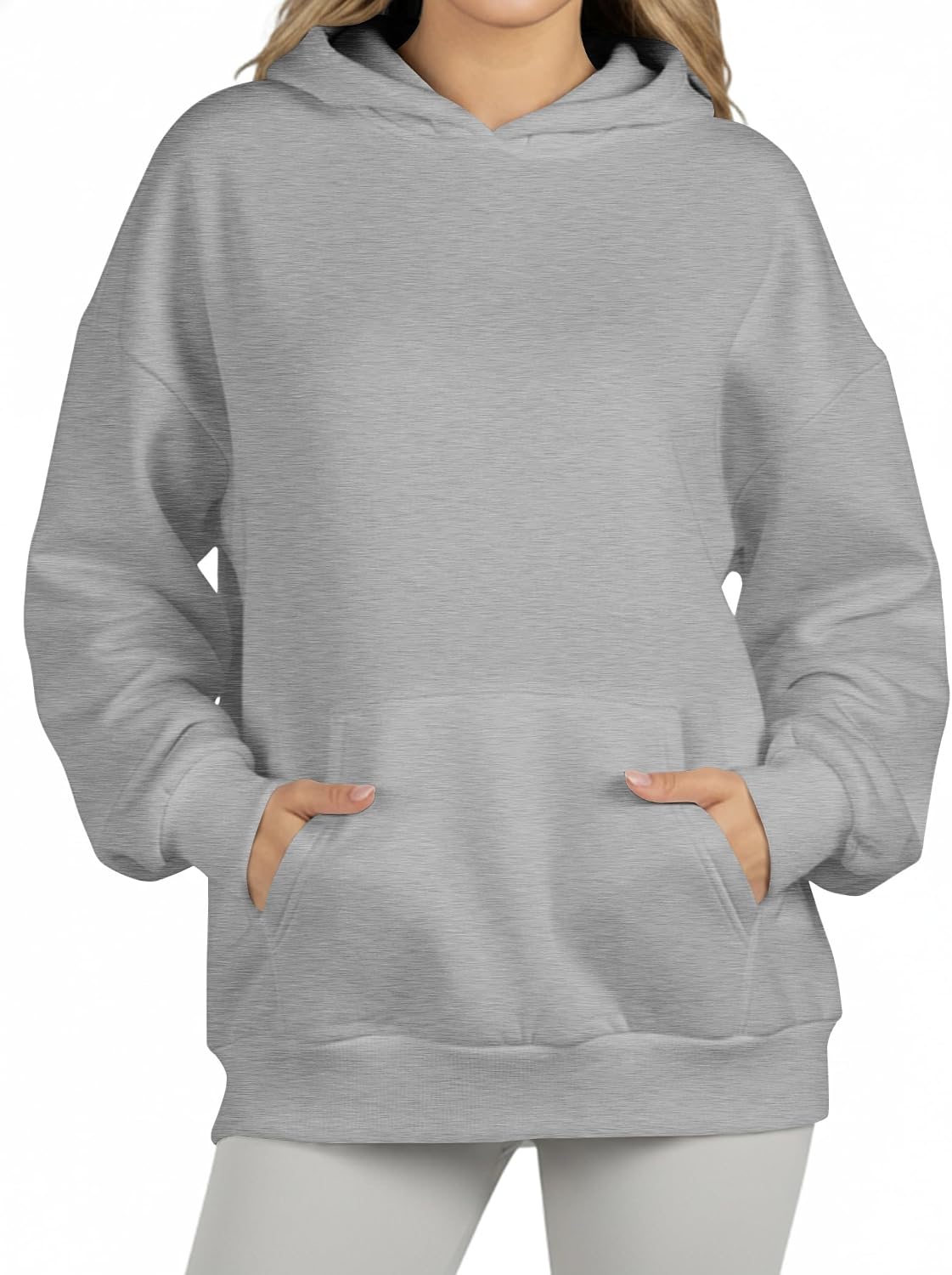 ZENUTA Oversized Hoodies for Women, Cotton Polyester Fleece Pullover Sweatshirt with Pocket Loose Fit Casual Spring Outfit