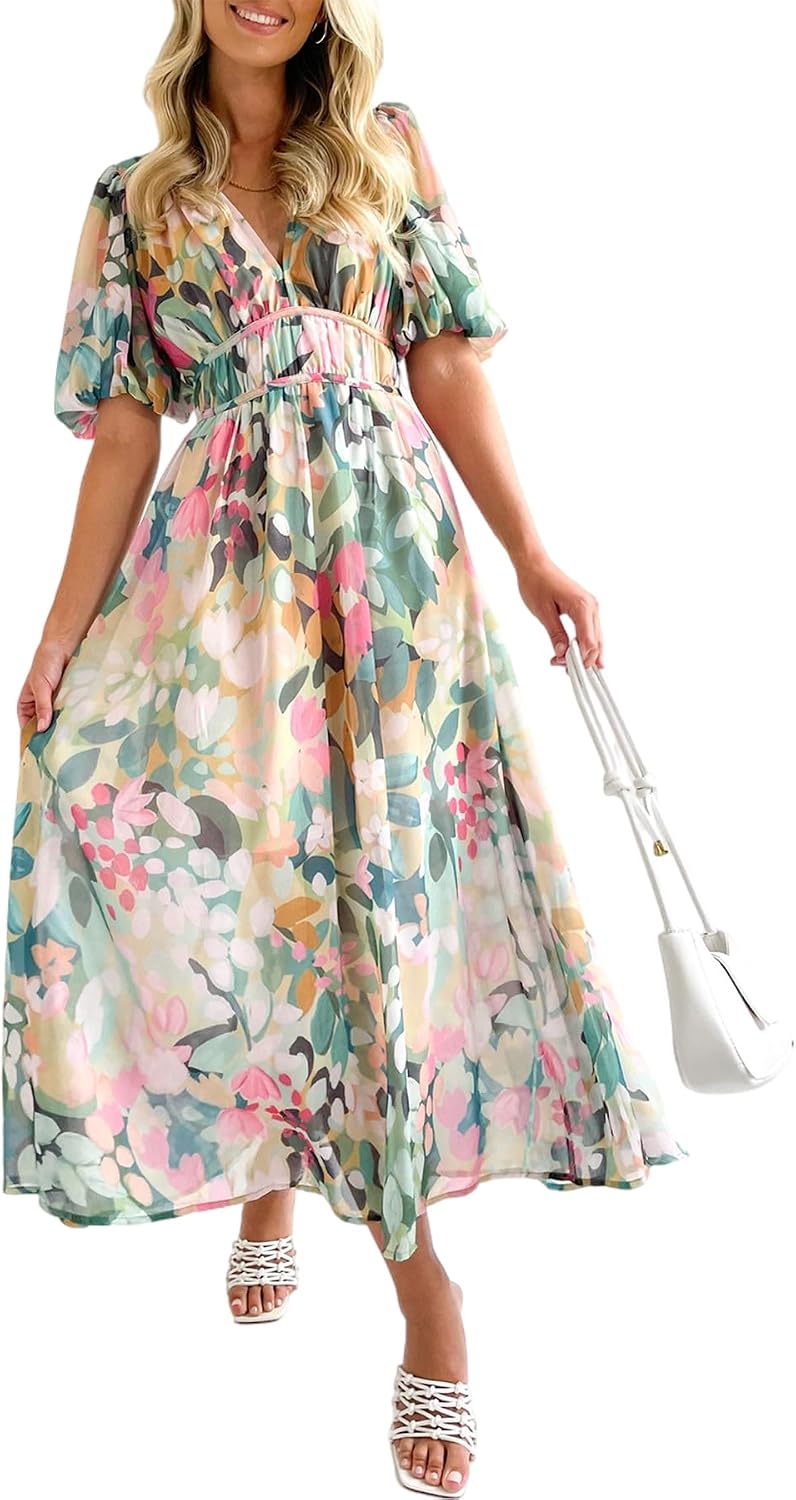 Maxigerui Women’s Summer Floral Maxi Dress Spring Wedding Guest Dress 2026