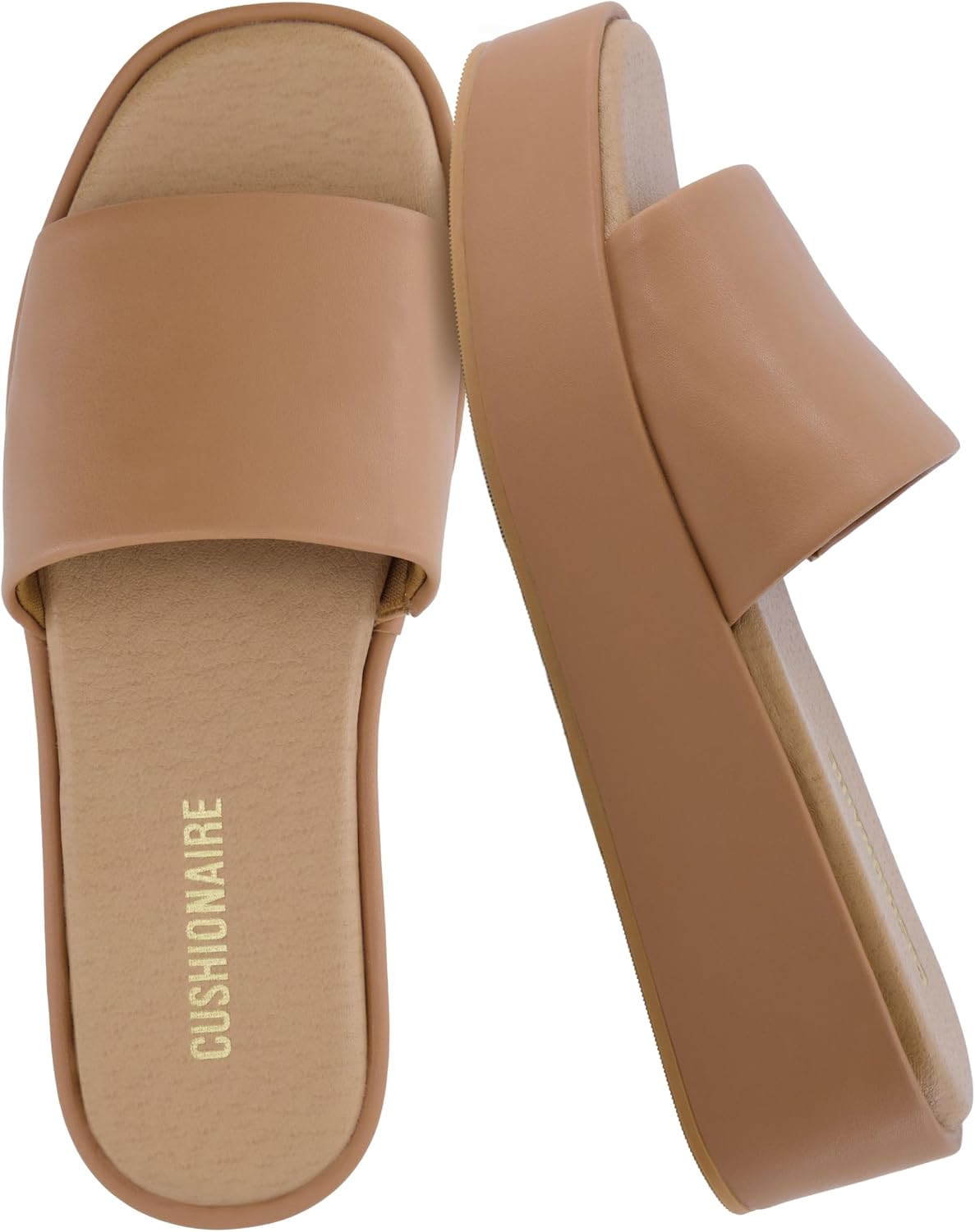 CUSHIONAIRE Women’s Kudos Platform Slide Sandals