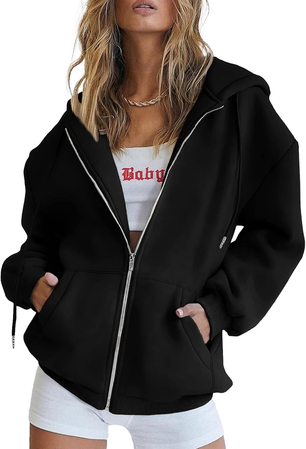 PRETTYGARDEN Women’s 2026 Spring Zip Up Y2K Hoodies Casual Long Sleeve Sweatshirts Fall Winter Track Jackets with Pockets