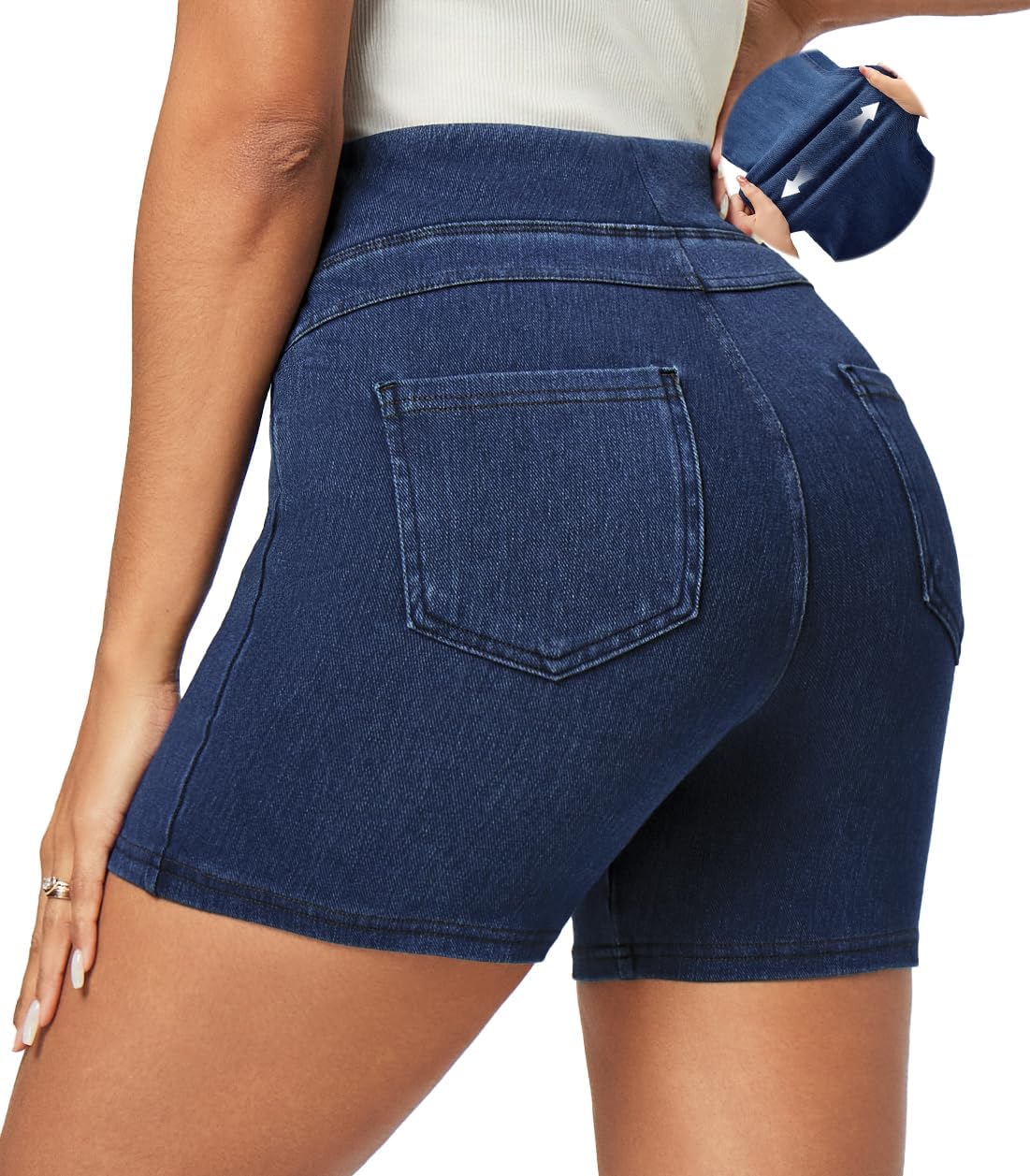 IUGA Stretchy Jean Shorts for Women Denim Shorts Women High Waisted Pull On Jorts with Pockets Summer Casual Trendy 2026