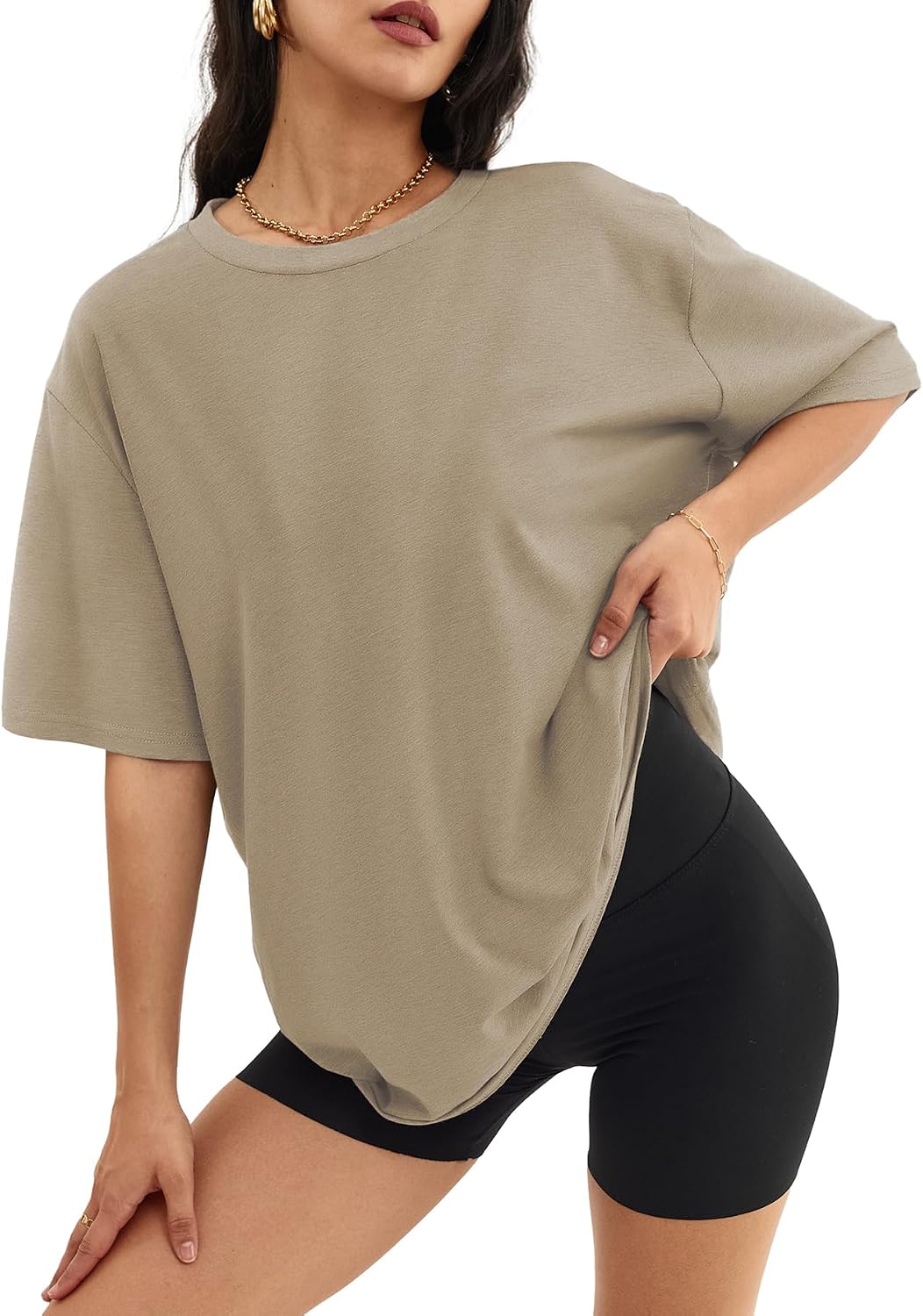 ATHMILE Womens Oversized T Shirts Casual Tee Workout Tops Gym Clothes Summer Loose Fit Short Sleeve Graphics Basic Y2K 2026