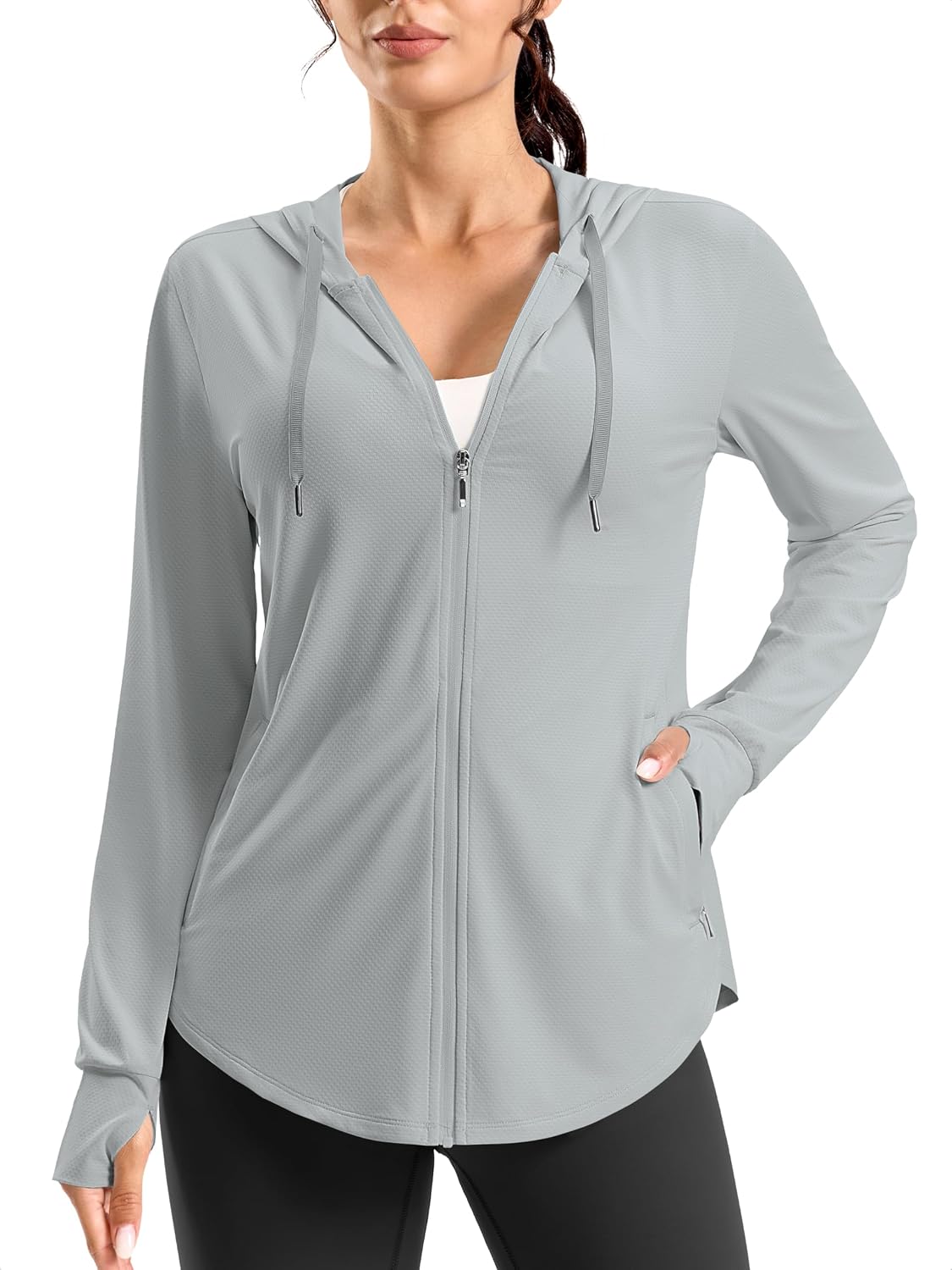 G Gradual Women’s Sun Protection Jackets Lightweight Zip Up Hoodies 4 Pockets UPF 50+ Sun Shirt Hiking Beach Athletic Workout
