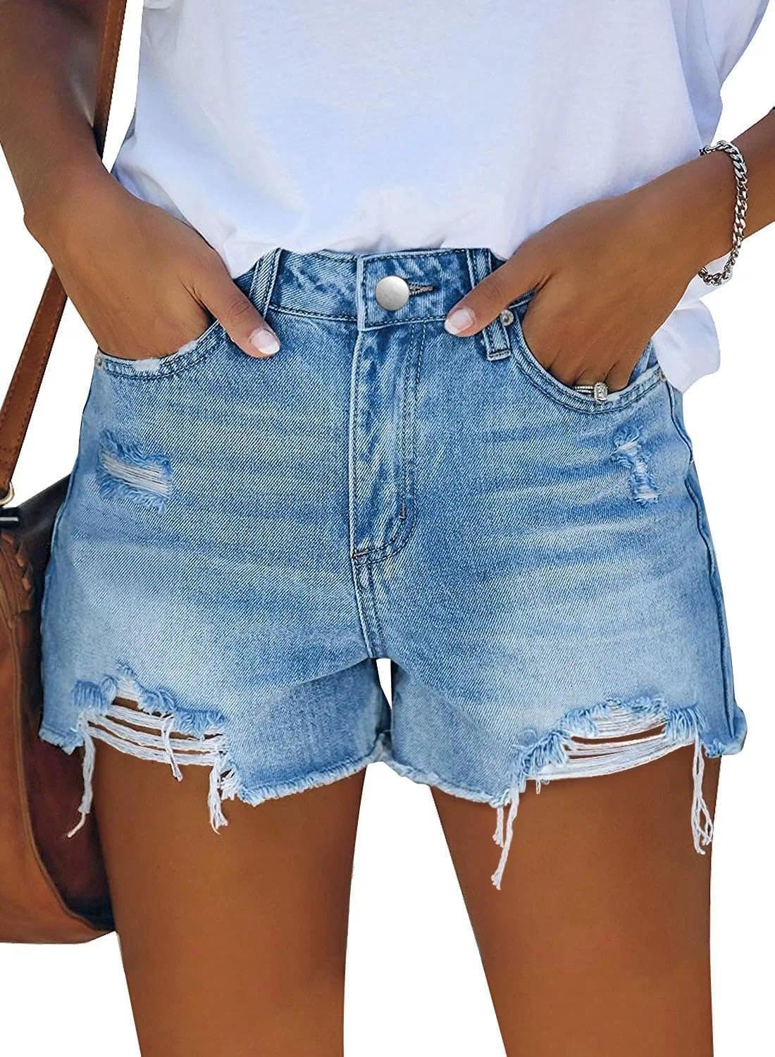 DGRPI Womens Jean Shorts Stretchy High Waisted Ripped Denim Distressed Trendy 2026 Shorts with Pockets