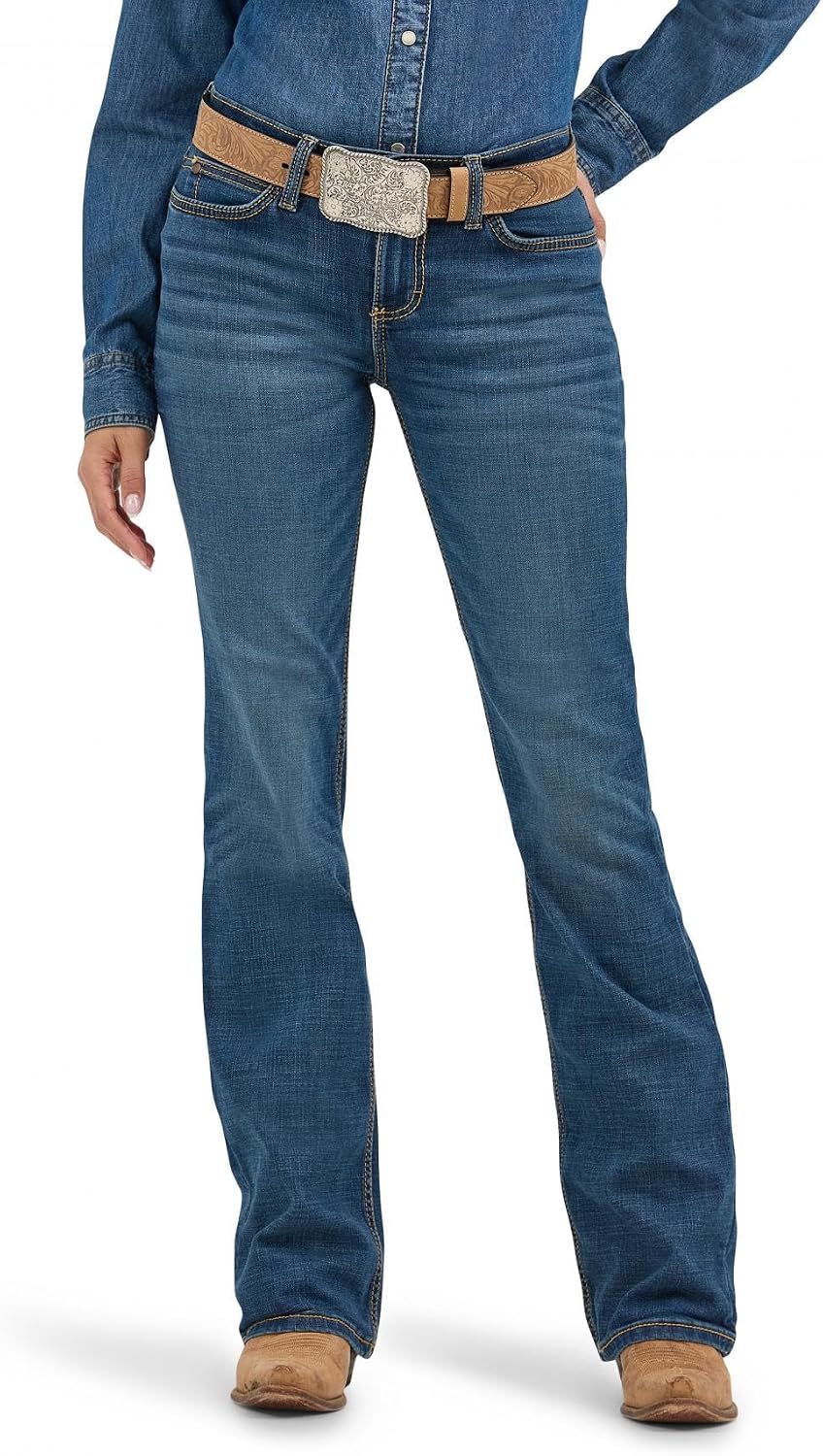 Wrangler Women’s Retro Mae Mid Rise Stretch Boot Cut Jean